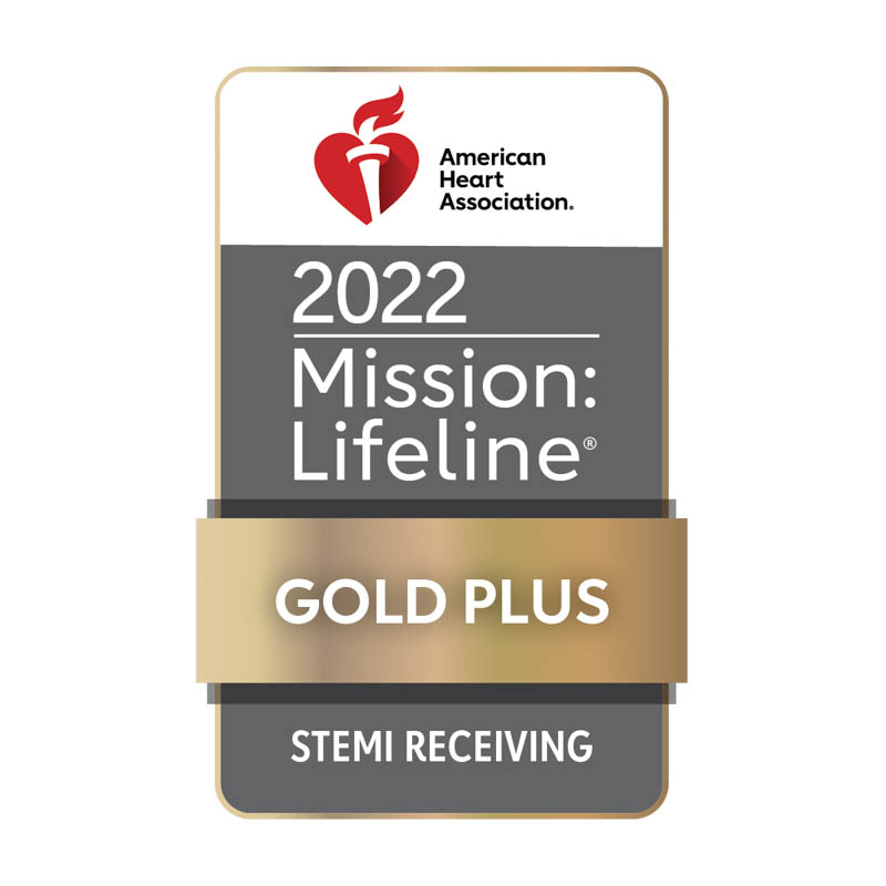 Mission Lifeline Gold Plus STEMI Receiving award badge